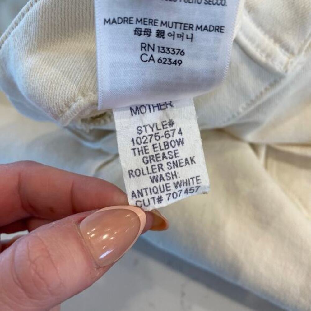 Mother Denim The Elbow Grease Roller Sneak in Antique White‎ Wide Leg size 31 - Picture 9 of 14